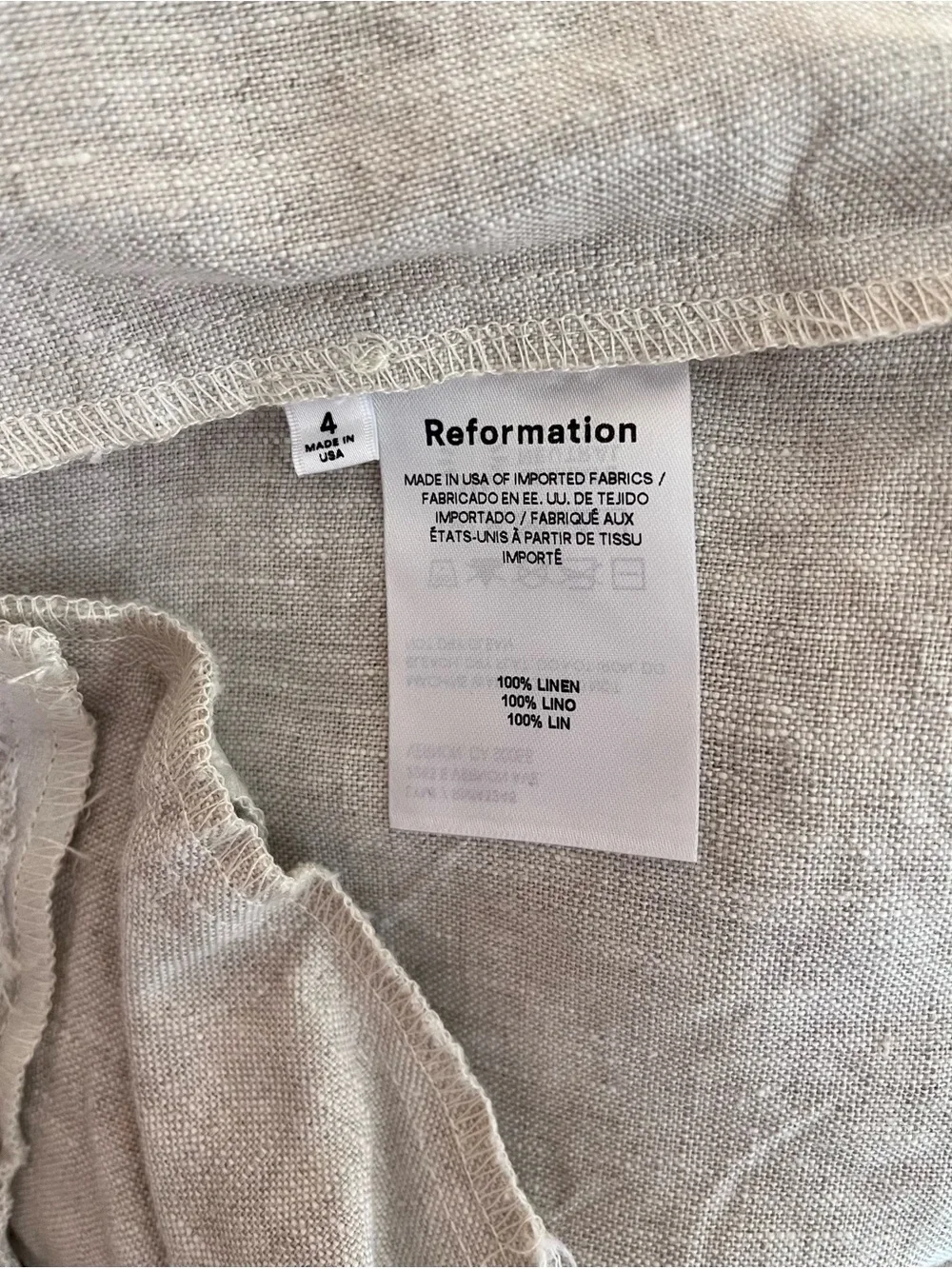 Reformation Linen Wide-Leg Pants in Light Beige